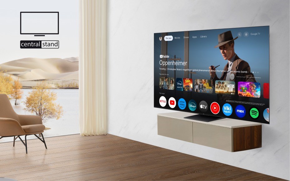 TCL C765 kovový středový stojan